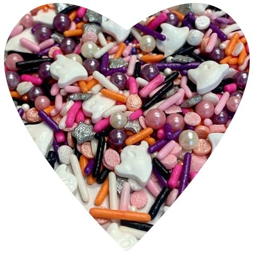 COOL MOM SPRINKLES Ghost Sprinkles (4 oz.) - Halloween Themed Sprinkles For Decorating Cakes, Cupcakes, Cookies &amp; Desserts - Mixed in the USA/Gluten-Free