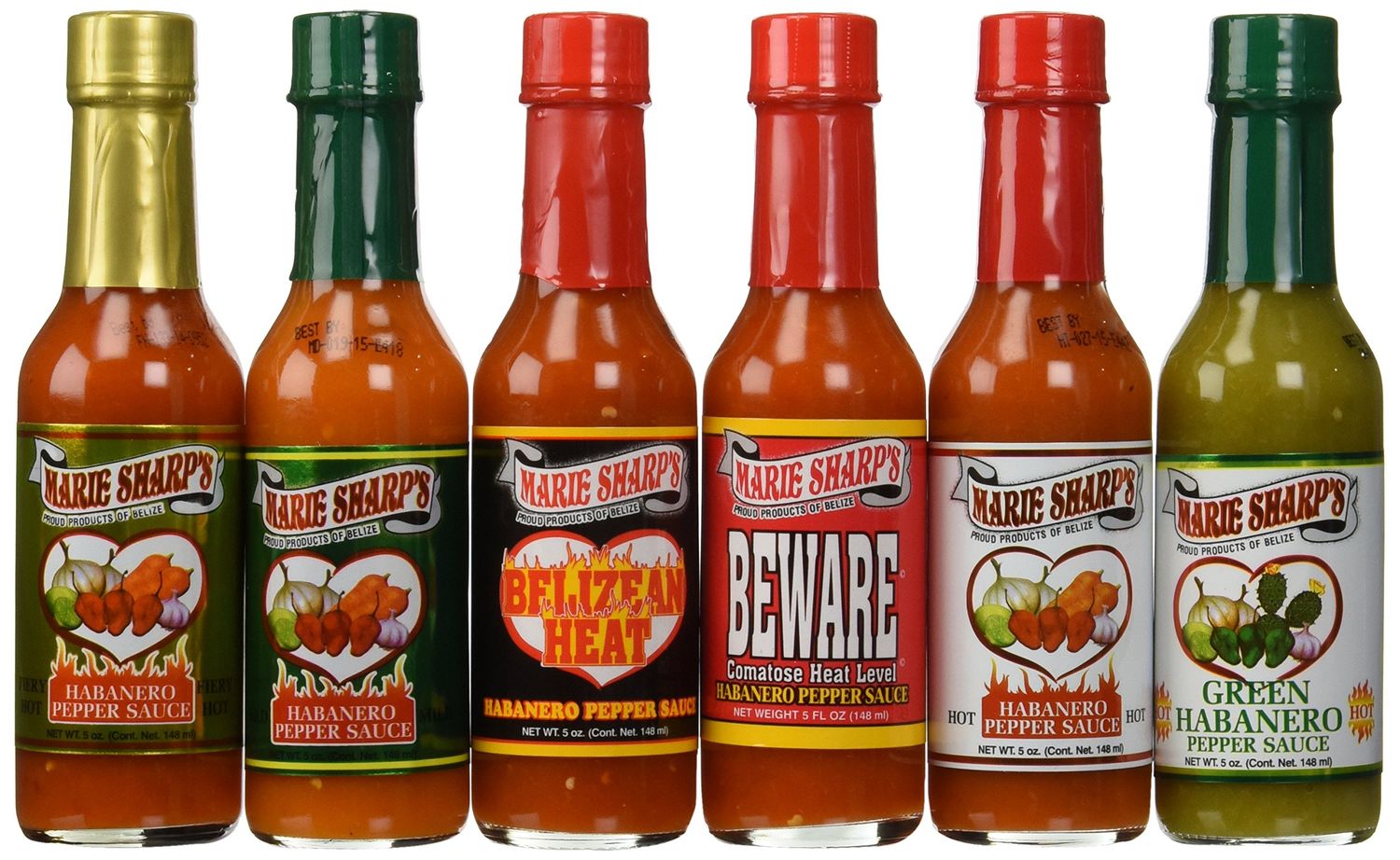 Marie Sharp&#39;s Hot Sauce 6 Pack Variety Set
