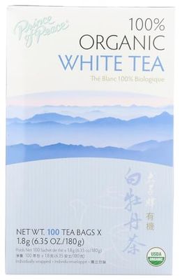 Prince of Peace Premium White Tea, 4 Pack - 100 Tea Bags Each - White Tea Bags - Prince of Peace - White Peony Tea - Camellia Sinensis Tea Bags - Prince of Peace Tea - Premium Grade Tea