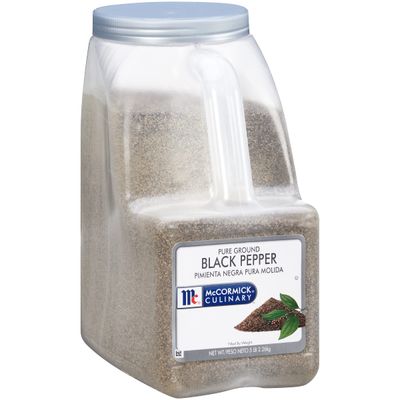 McCormick Culinary Pure Ground Black Pepper, 5 lb - One 5 Pound Container of Bulk Ground Black Pepper, Perfect for Chefs and Pepper Shaker Refills