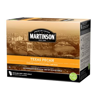 Martinson Single Serve Coffee Capsules, Texas Pecan, Compatible with Keurig K-Cup Brewers, 24 Count