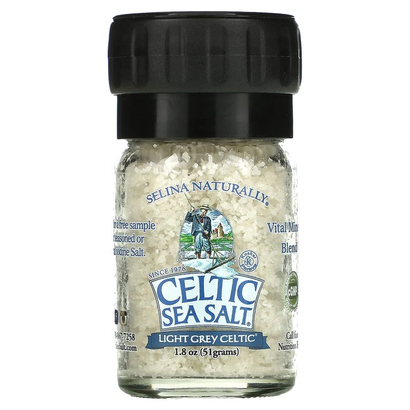 Light Grey Celtic Sea Salt Mini Grinder, 1.8 Ounces