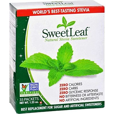 SweetLeaf Stevia Powder Packets - Zero Calorie Sweetener with Stevia Leaf Extract, No Artificial Sweetener Additive, Sugar Free, Keto Friendly, Non GMO, Gluten Free - 35 Packets (Pack of 1)