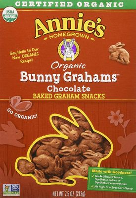 Annie&#39;s Homegrown Organic Chocolate Bunny Graham Snacks, 7.5 oz. Box (Pack of 12)