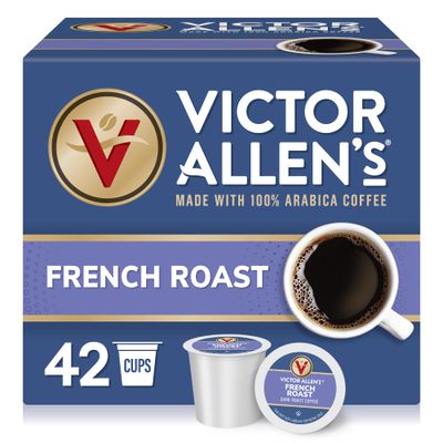 Victor Allen&#39;s Coffee French Roast, Dark Roast, 42 Count, Single Serve Coffee Pods for Keurig K-Cup Brewers
