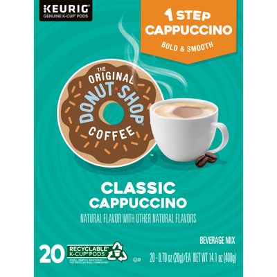 The Original Donut Shop One-Step Classic Cappuccino, Keurig Single-Serve K-Cup Pods, 20 Count (Pack of 1)