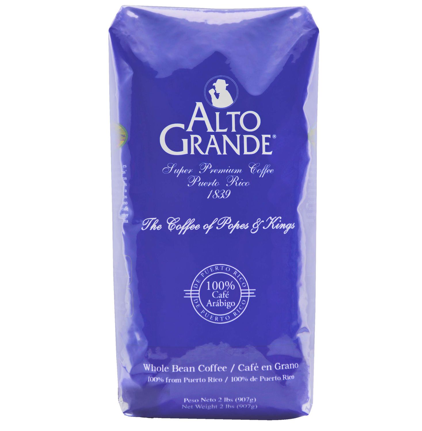 Alto Grande Super Premium Coffee Beans, Medium Dark Roast, Single Origin, Puerto Rico Arabica, Whole Bean, 2 Pound (Pack of 1)