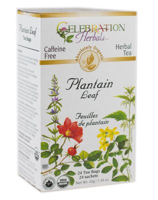 CELEBRATION HERBALS Plantain Leaf Organic 24 Bag, 0.02 Pound