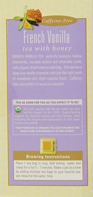 Davidson's Organics, French Vanilla, 25-count Tea Bags, Pack of 6