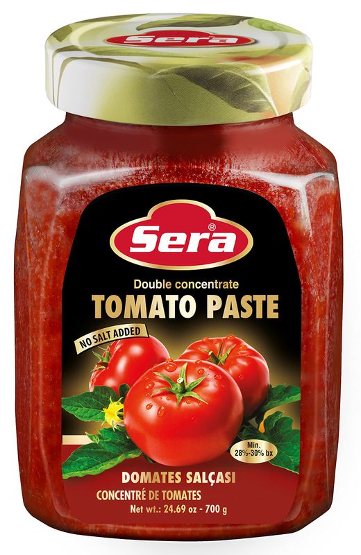 Sera Double Concentrate Tomato Paste 24.7 oz | 100% All Natural | No Additives | No Preservatives | Perfect For Pizza, Soup, Stews, Tikka Masala, Shakshouka! (1 PACK)