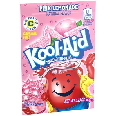 Kool-Aid Unsweetened Caffiene Free Pink Lemonade Zero Calories Powdered Drink Mix 1 Count Pitcher Packet