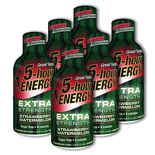 5 Hour Energy Drink Shot, Extra Strength Strawberry Watermelon, 6 Count