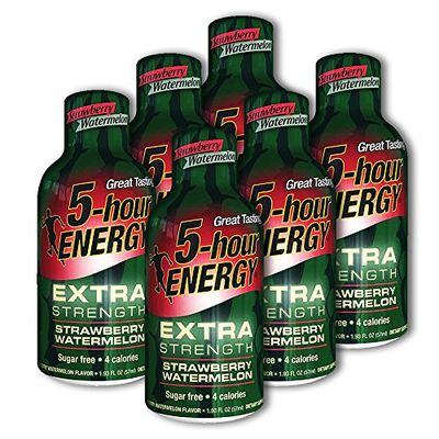 5 Hour Energy Drink Shot, Extra Strength Strawberry Watermelon, 6 Count