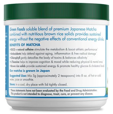 Green Foods Organic Ceremonial Grade Matcha Green Tea from Japan 5.5oz