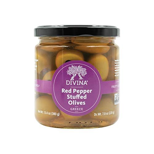 Divina Red-Pepper-Stuffed Olives, 13.4 Ounce Net Weight