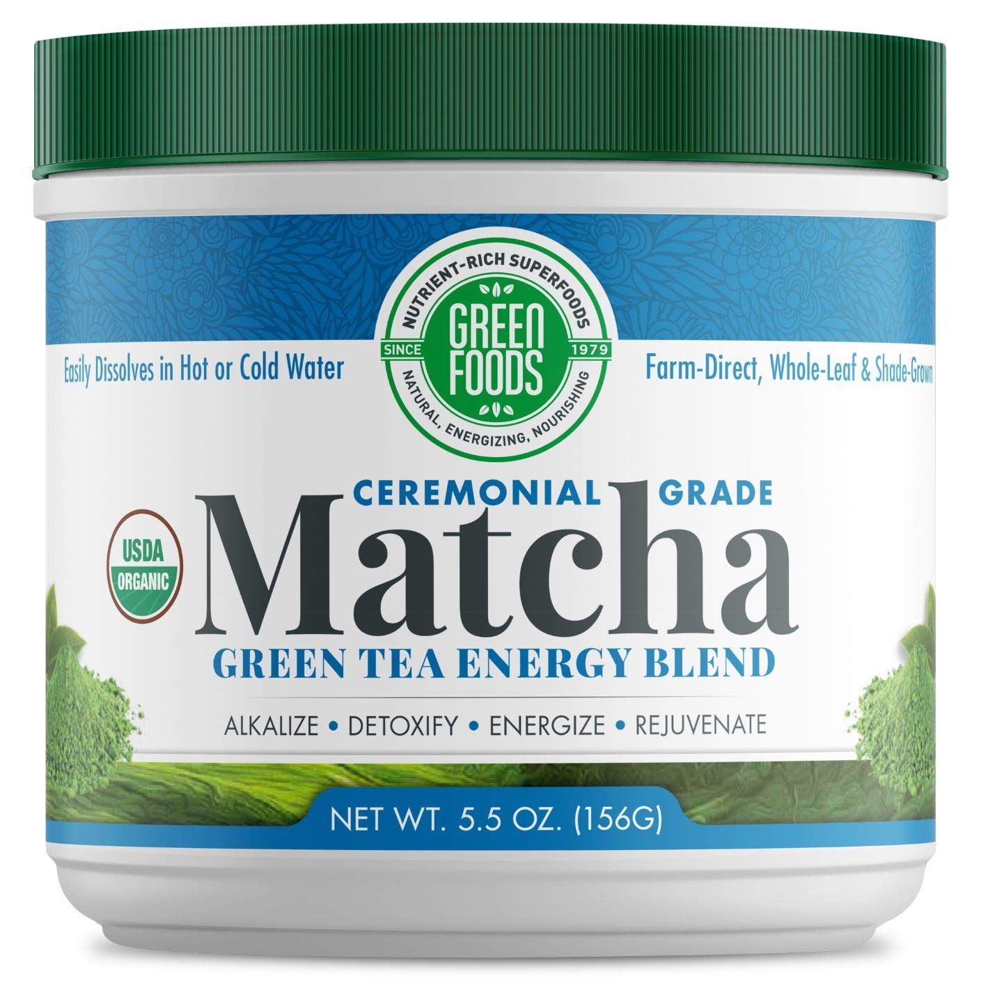 Green Foods Organic Ceremonial Grade Matcha Green Tea from Japan 5.5oz