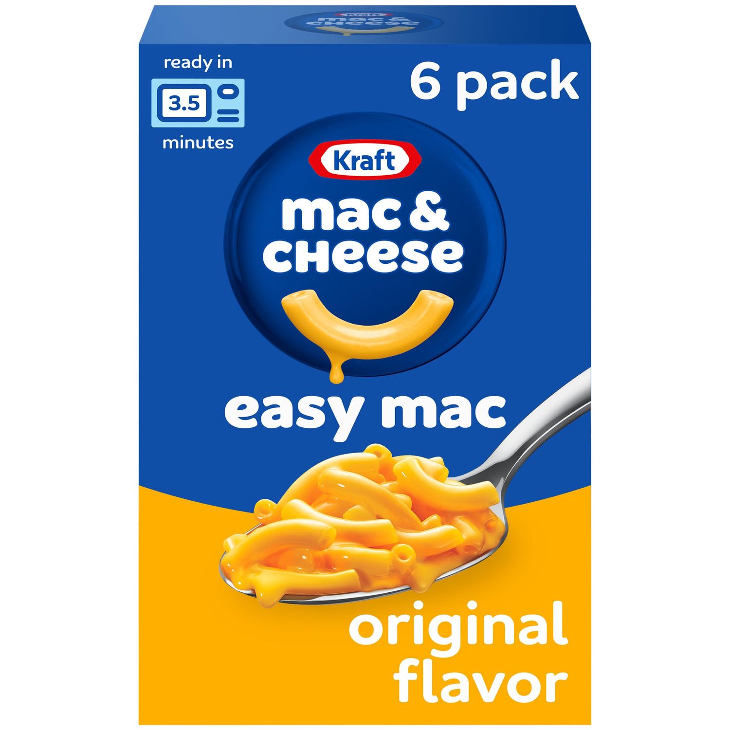 Kraft Easy Mac Original Mac &amp; Cheese Macaroni and Cheese Dinner, 6 ct Packet