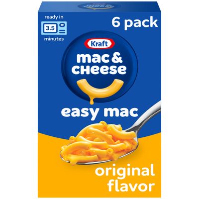 Kraft Easy Mac Original Mac &amp; Cheese Macaroni and Cheese Dinner, 6 ct Packet