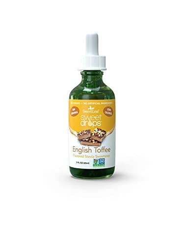 SweetLeaf Stevia Liquid Sweet Drops - English Toffee Flavored Drops, Stevia Liquid Sweetener, Zero-Calorie, Sugar-Free Syrup Alternative for Keto Coffee, Baking, Shakes, 2 Fl Oz