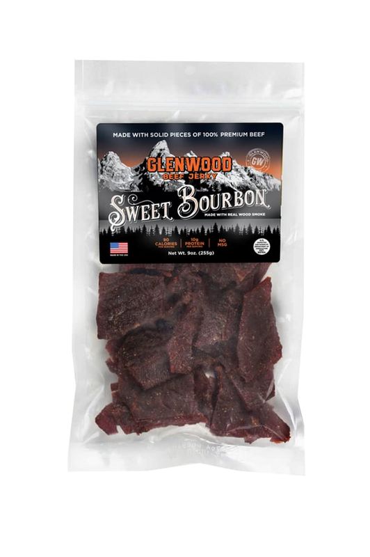 Glenwood Snacks Beef Jerky Sweet Bourbon 9 Ounce Resealable Bag - Moist &amp; Tender Beef Jerky, Gluten-Free Jerky, Made in the USA