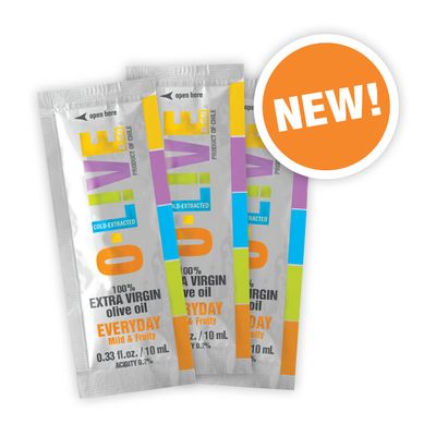 O-Live &amp; Co. Premium 100% Extra Virgin Olive Oil Single Serve Packets - Pack of 50 -Cold Pressed - Salad Dressing - Kosher - Non GMO - Vegan