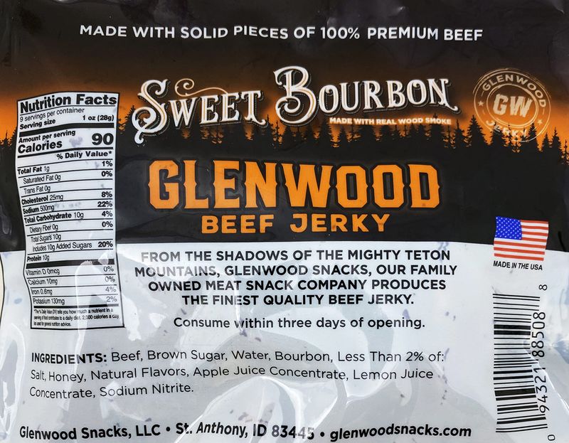 Glenwood Snacks Beef Jerky Sweet Bourbon 9 Ounce Resealable Bag - Moist &amp; Tender Beef Jerky, Gluten-Free Jerky, Made in the USA