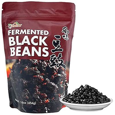 Apexy Premium Fermented Black Beans, Douchi, Authentic Asian Recipes Natural and Flavorful, Traditional Asian Seasoning &amp; Ingredient, Gourmet Quality-Perfect for Asian Cuisine &amp; Flavorful Dishes 16oz