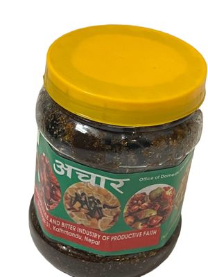 Aap Mango Pickle Sundried Unriped Mango Natural Typical Nepali Flavor Spicy &amp; Sour Dried Mango Achar Pickles 500Grm By QT Shopping