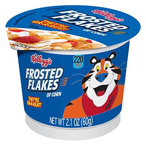 Kellogg&#39;s Frosted Flakes Breakfast Cereal Cups, Good Source of 8 Vitamins and Minerals, Original, 7.87lb Case (60 Cups)