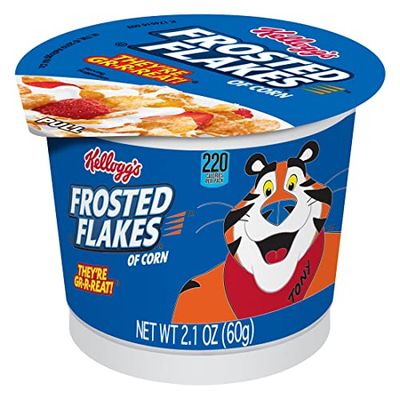 Kellogg&#39;s Frosted Flakes Breakfast Cereal Cups, Good Source of 8 Vitamins and Minerals, Original, 7.87lb Case (60 Cups)