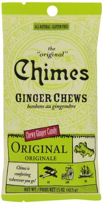 Chimes Ginger Chews, Peanut Butter, 1.5 Ounce (Pack of 12)