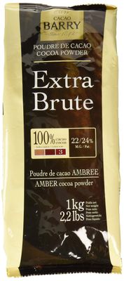 Cacao Barry Cocoa Powder 100% Cocoa Extra Brute, 2.2 lb (Pack of 2)