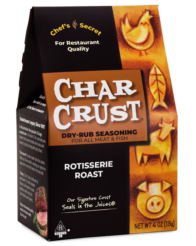 Char Crust Dry-Rub Seasoning, Rotisserie Roast, for Chicken, Prime Rib, Roasts and Potatoes,4 Ounce (Pack of 6)