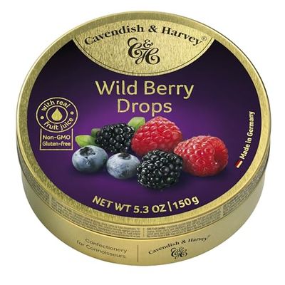Cavendish &amp; Harvey | Wild Berry Hard Candy Drops | 5.3 Ounce Tin