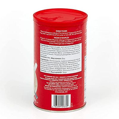 Tim Hortons French Vanilla Cappuccino Beverage Mix - Two 16oz Cans - Imported from Canada