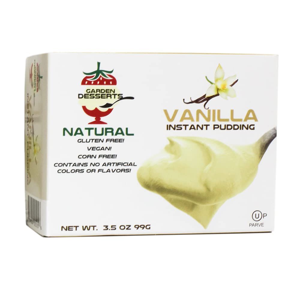 Instant Vanilla Pudding Mix - All Natural Vanilla Pudding Mix by Garden Desserts | Quick Vegan Dessert, Gluten Free, Kosher 4 Oz (3 Pack, Vanilla)