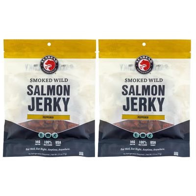 SeaBear - Smoked Wild Alaskan King Salmon Jerky - Peppered - 2.5 oz - 2 Pack