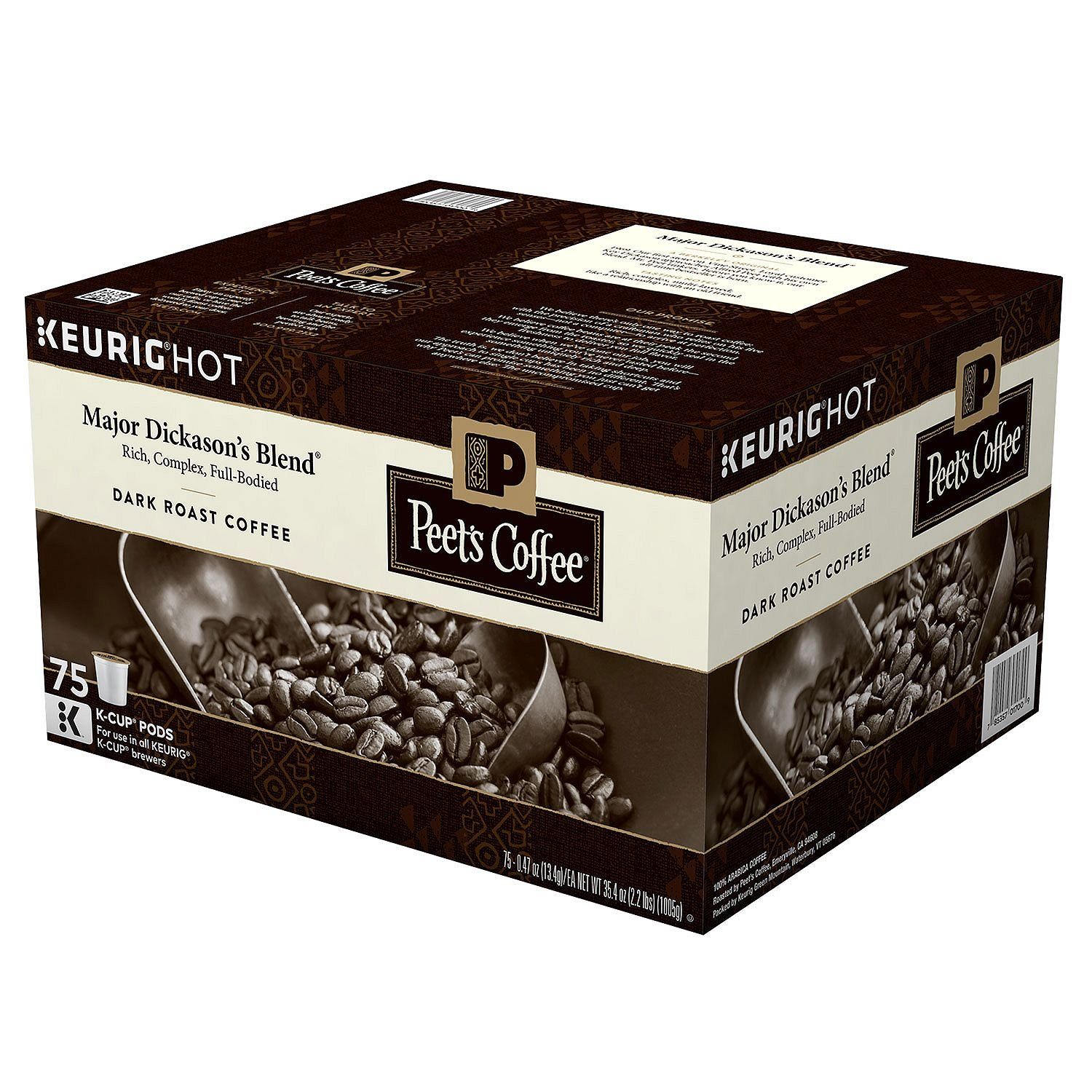 Peet&#39;s Coffee Major Dickason&#39;s Blend, Dark Roast (75 K-Cups)