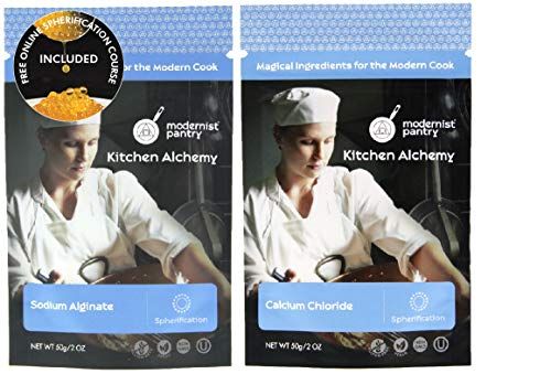 Sodium Alginate + Calcium Chloride Value Pack  Non-GMO Vegan OU Kosher Certified - 100g/4oz (Bundle with 2 items)