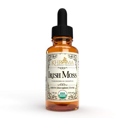 Organic Irish Moss - 2 oz in Glass Bottle - Khroma Herbal Products - Organic Sea Moss