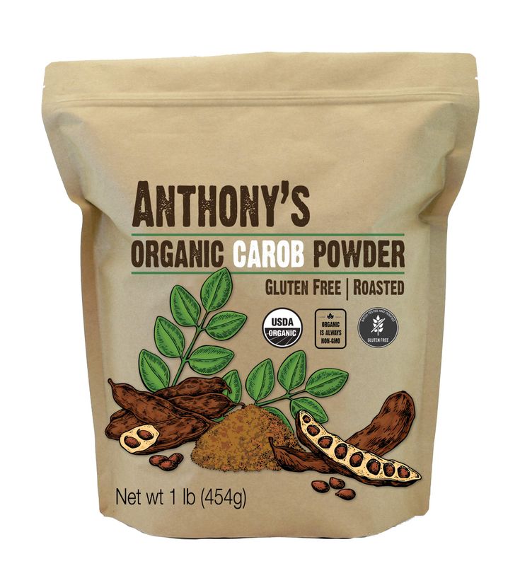 Anthony&#39;s Organic Carob Powder, 1 lb, Gluten Free, Non GMO, Cocoa Powder Alternative, Unsweetened