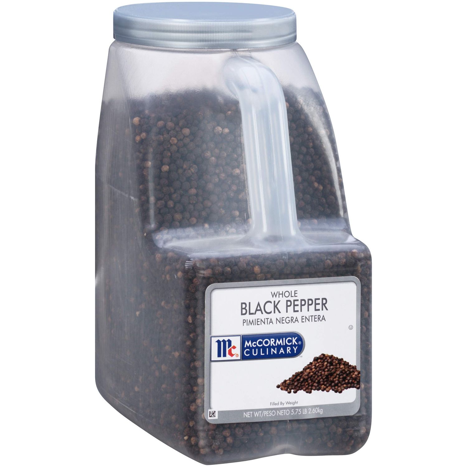 McCormick Culinary Whole Black Pepper, 5.75 lb - One 5.75 Pound Container of Whole Black Peppercorns for Pepper Grinder, Great in Soups, Rubs, Salads and More