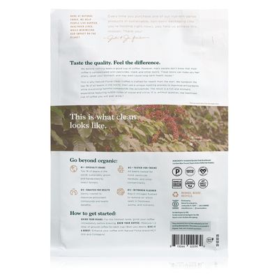 Natural Force - Organic Clean Decaf Coffee, Mold & Mycotoxin Free, Lab Tested for Toxins & Purity, Low Acidity, Whole Bean Swiss Water Decaf Medium Roast, 12 oz