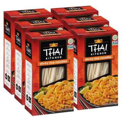 Thai Kitchen Gluten Free Stir Fry Rice Noodles, 14 oz (Pack of 6)