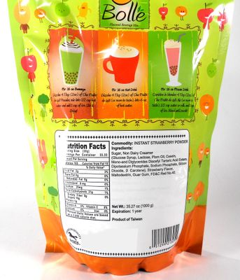 BOLLE Boba Bubble Tea Smoothie Powder Mix Drinks (Strawberry)