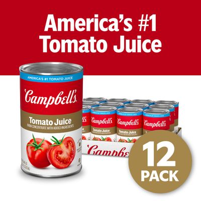 Campbell's 100% Tomato Juice, 46 fl oz Can (12 Pack)