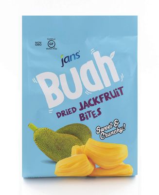 Jans Buah Dried Jackfruit Bites - Experience Real Fruit, Gluten-Free, Sweet & Crunchy, Ready-to-Eat, Perfect for Anytime Snacking | 7.05 OZ (Pack of 1)