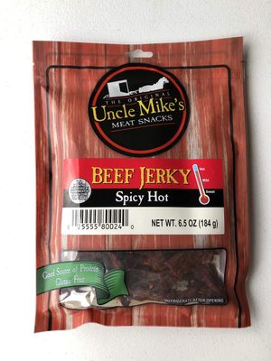 Uncle Mike&#39;s Premium Beef Jerky Spicy Hot 6.5 oz Premium Amish Made Low Fat Meat Snack