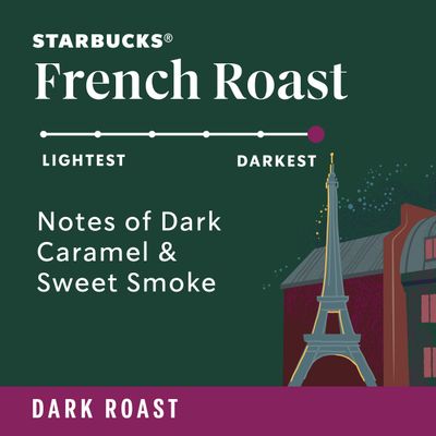Starbucks K-Cup Coffee Pods, Dark Roast Coffee, French Roast, 100% Arabica, 1 box (10 pods)