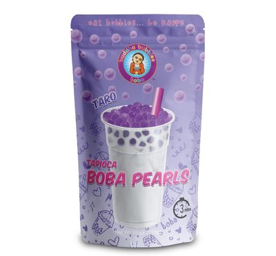 TARO Boba Tea Real Tapioca Pearls Ready in 3 Minutes by Buddha Bubbles Boba